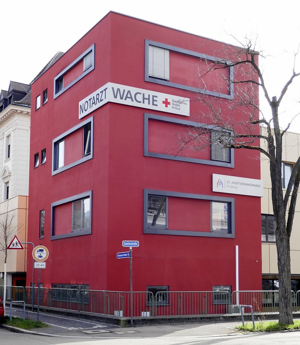 Freiburg, die Notarztwache am St.Josefskrankenhaus, Feb.2021