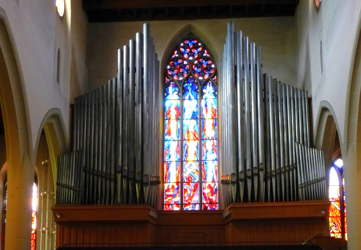 Freiburg, die Orgel in der Martinskirche, April 2015