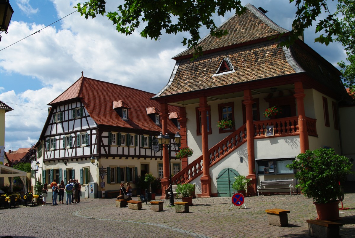 Freinsheim, altes Rathaus und Gasthof Grner Baum am Marktplatz (26.07.2009)