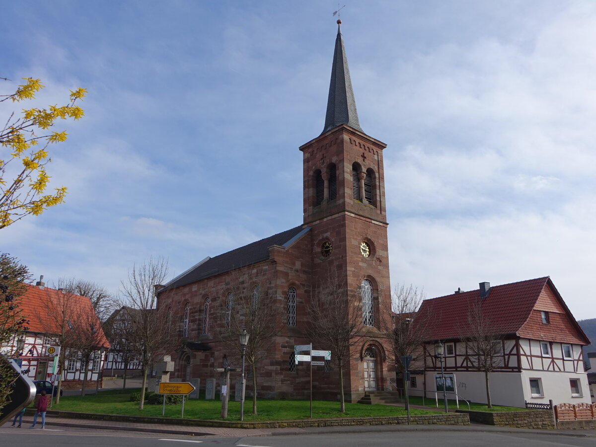 Frieda, evangelische Kirche, erbaut von 1860 bis 1862 (17.03.2024)