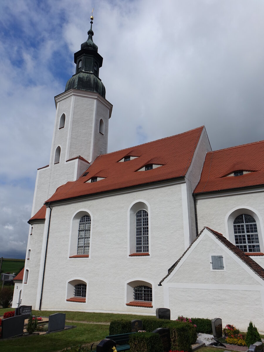 Friedersdorf, St. Ursula Kirche, Barockkirche, erbaut 1663 (16.09.2021)