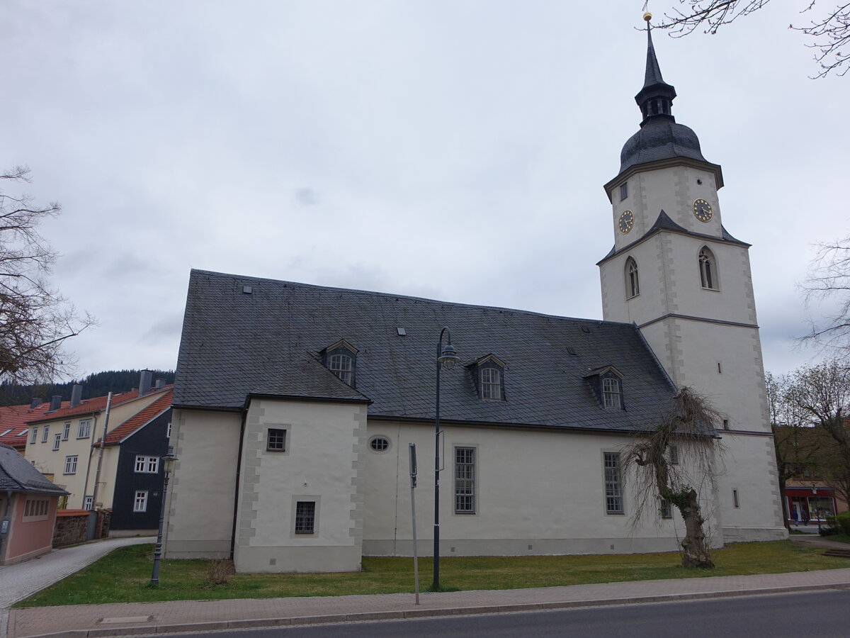 Friedrichroda, evangelische Stadtkirche St. Blasius, erbaut ab 1511 (15.04.2022)
