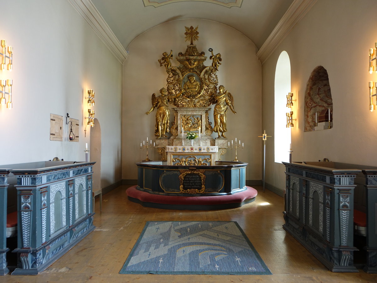 Frsn, Hochaltar und Chorgesthl in der Ev. Kirche (18.06.2017)
