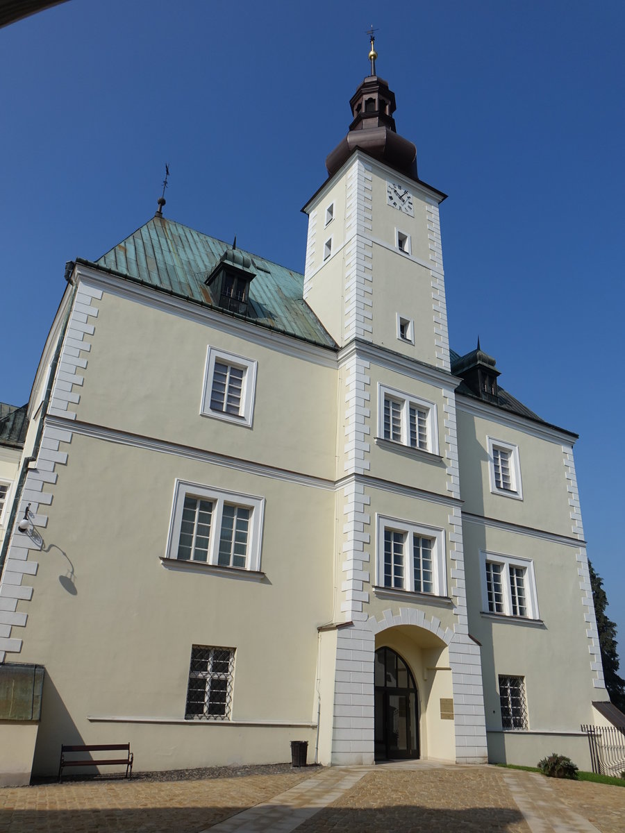 Frydek-Mistek, Barockschlo, erbaut im 18. Jahrhundert, heute Lachisches Museum mit Sammlungen zur Volkskunst (31.08.2019)