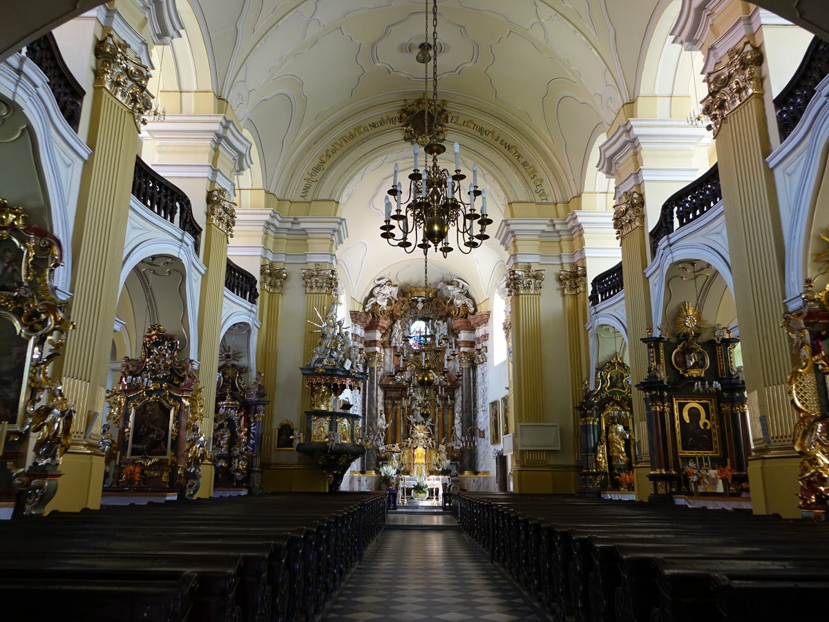 Głuchołazy / Ziegenhals, barocker Innenraum der St. Laurentius Kirche (01.07.2020)