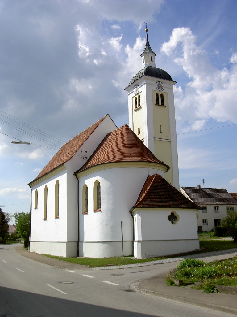 Gabelbachergreut, Kapelle St. Leonhard, Saalbau mit eingezogenem Chor, barocker Neubau 1737 von Johann Benedikt Ettl (23.04.2014)