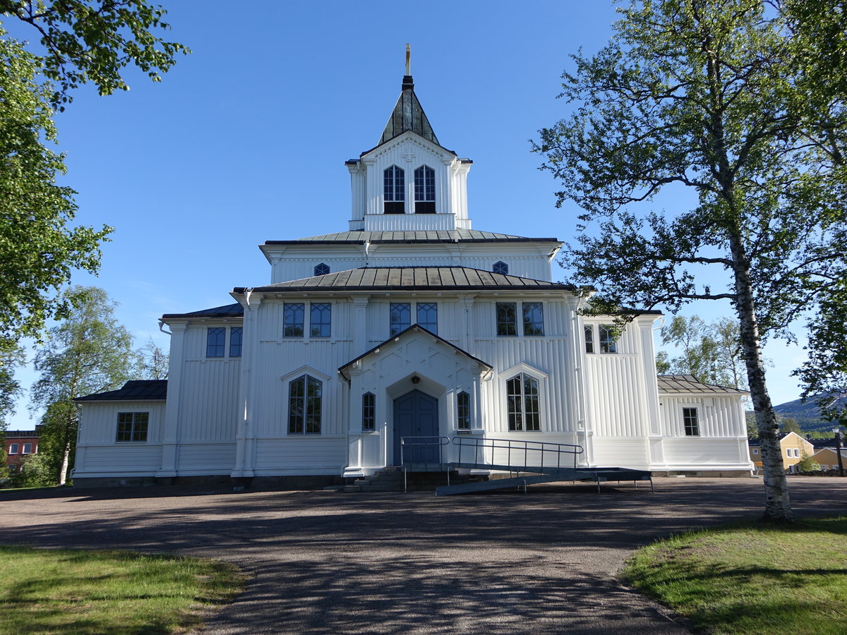 Gllivare, Ev. Kirche, erbaut von 1878 bis 1882 durch den Architekten Emil Viktor Langlet (01.06.2018)