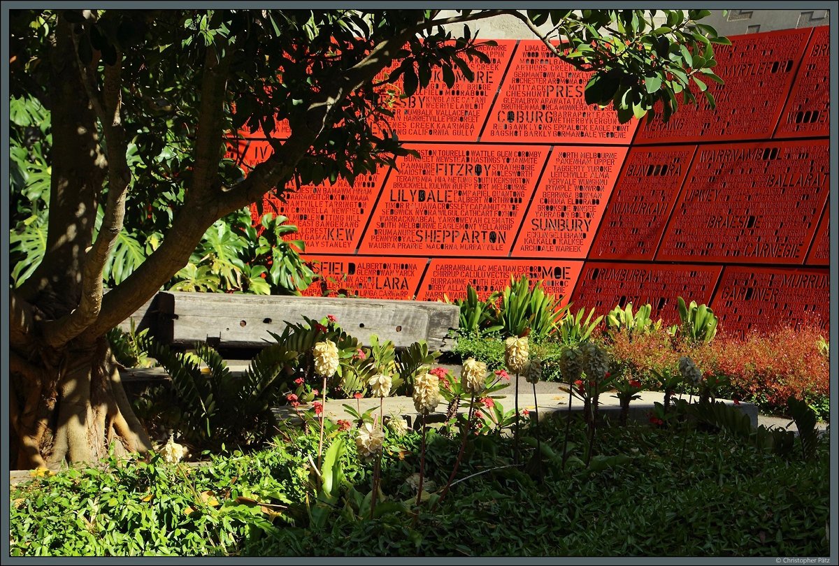 Garten am Shrine of Remembrance, Kriegerdenkmal fr die Gefallenen des Ersten Weltkrieges. (Melbourne, 29.12.2019)