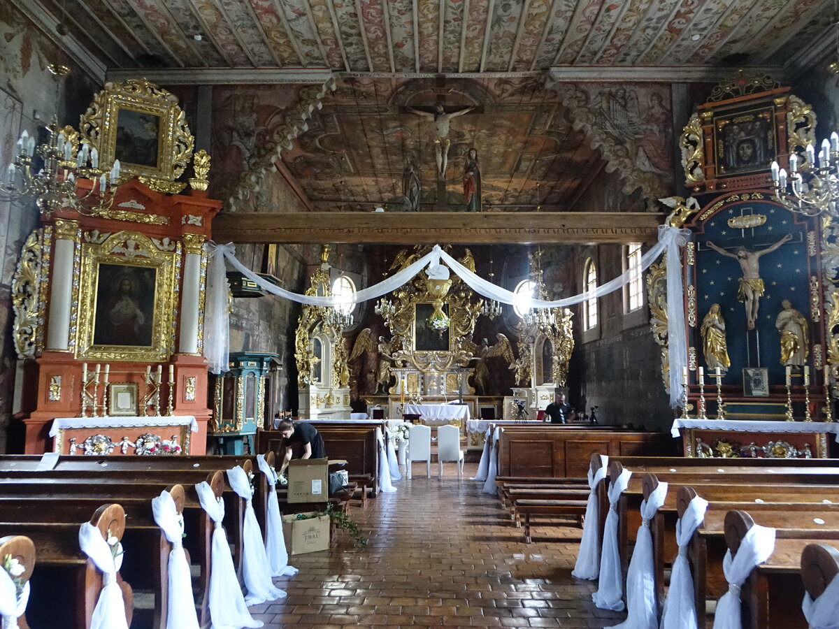 Gasawa, Innenraum der St. Nikolaus Kirche, erbaut im 17. Jahrhundert (12.06.2021)