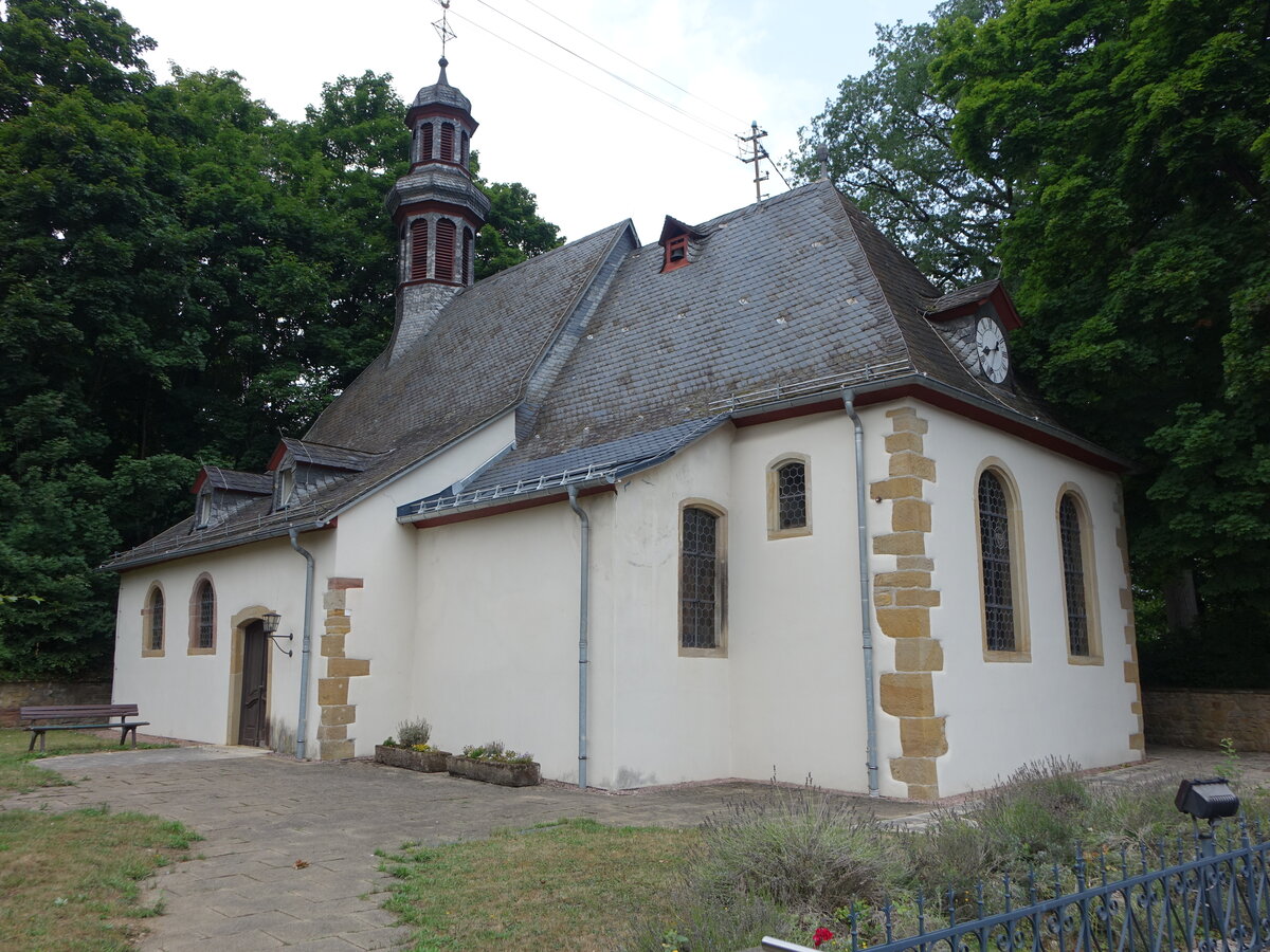 Gaugrehweiler, evangelische Kirche, romanischer Westbau aus dem 11. Jahrhundert, sptgotische Erweiterung, barocker Umbau im 18. Jahrhundert (27.07.2025)