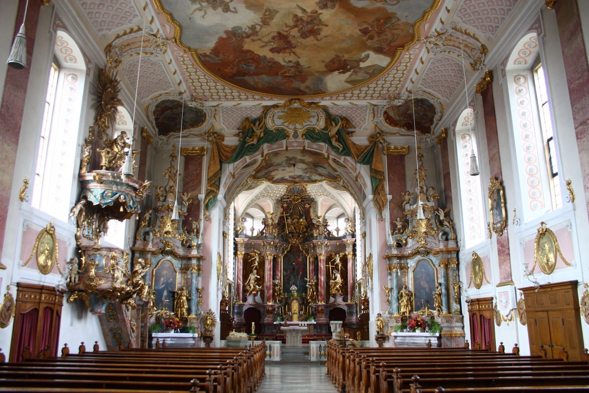 Gauknigshofen, Innenraum der Pfarrkirche St. Jakobus (26.10.2014)