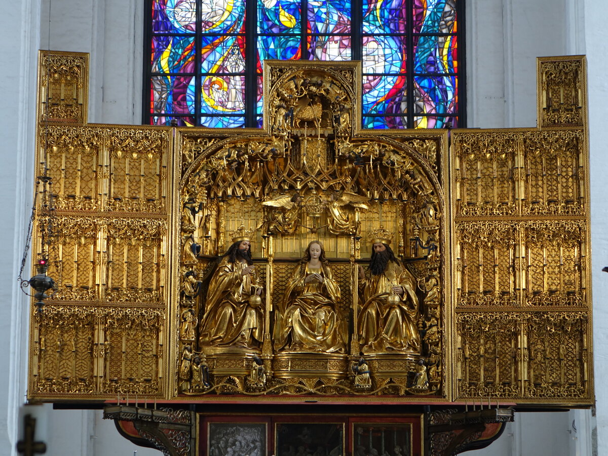 Gdansk / Danzig, gotischer Flgelaltar in der St. Marien Kirche (02.08.2021)