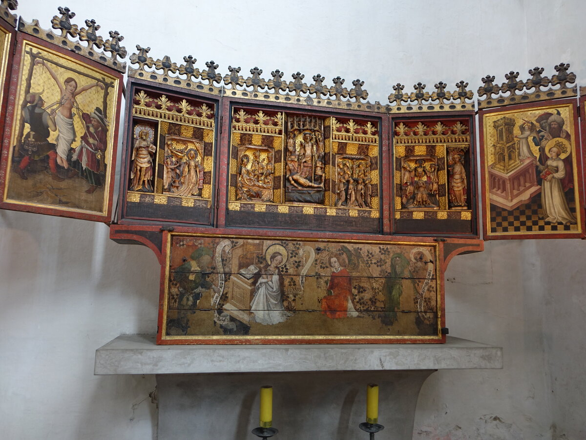 Gdansk / Danzig, gotischer Flgelaltar in der St. Marien Kirche (02.08.2021)