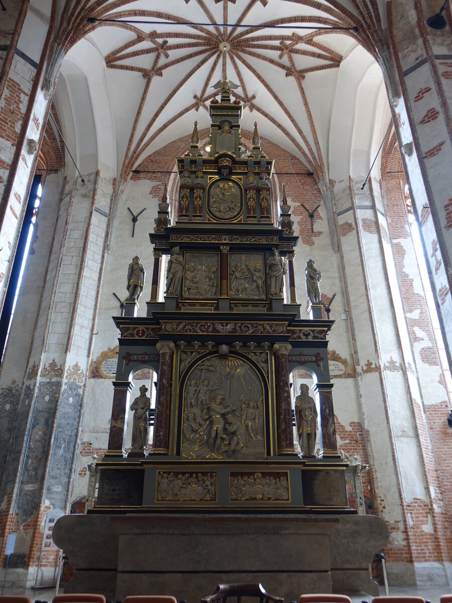 Gdansk / Danzig, Hochaltar von Abraham van den Blocke in der St. Johannes Kirche (02.08.2021)