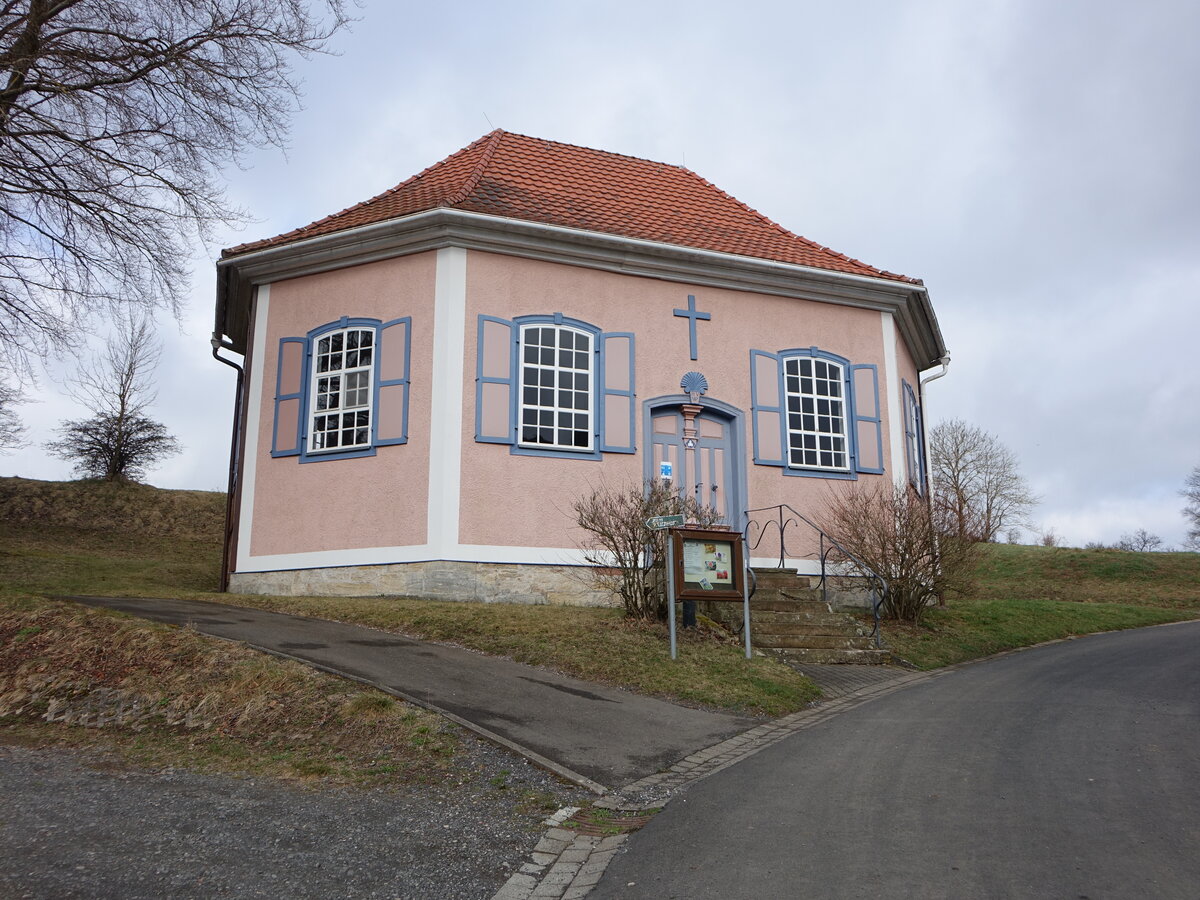Geba, kleine achteckige evangelische Kirche, erbaut 1791 (15.04.2022)