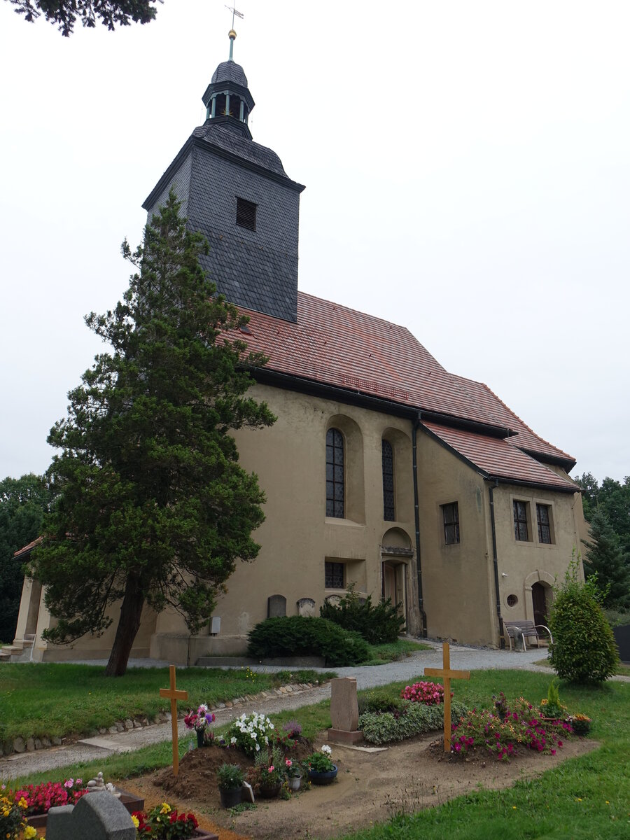 Gebelzig, evangelische Dorfkirche, einschiffiger spätgotischer Bau (16.09.2021)