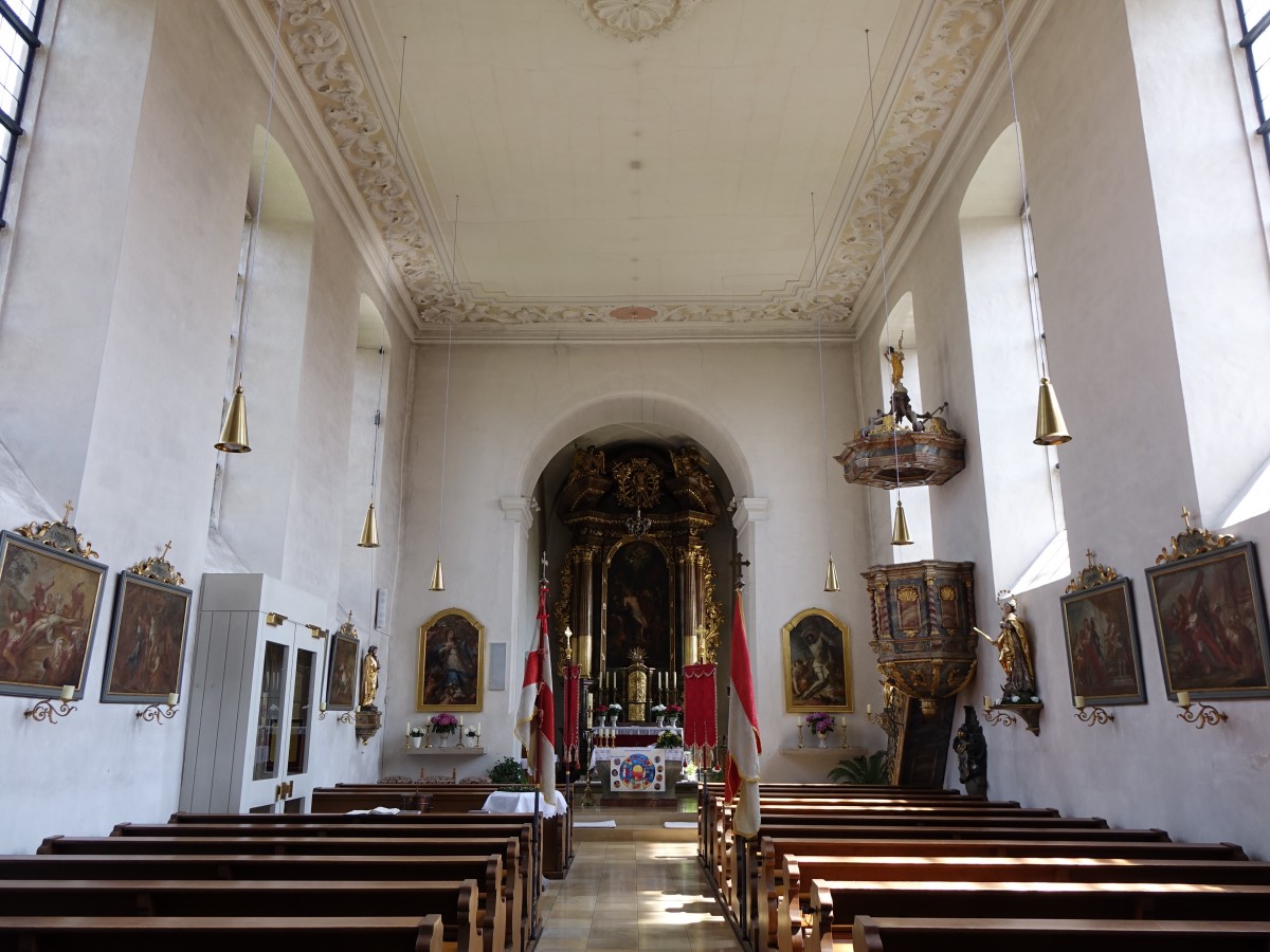 Gebsattel, Innenraum der St. Laurentius Kirche (14.05.2015)