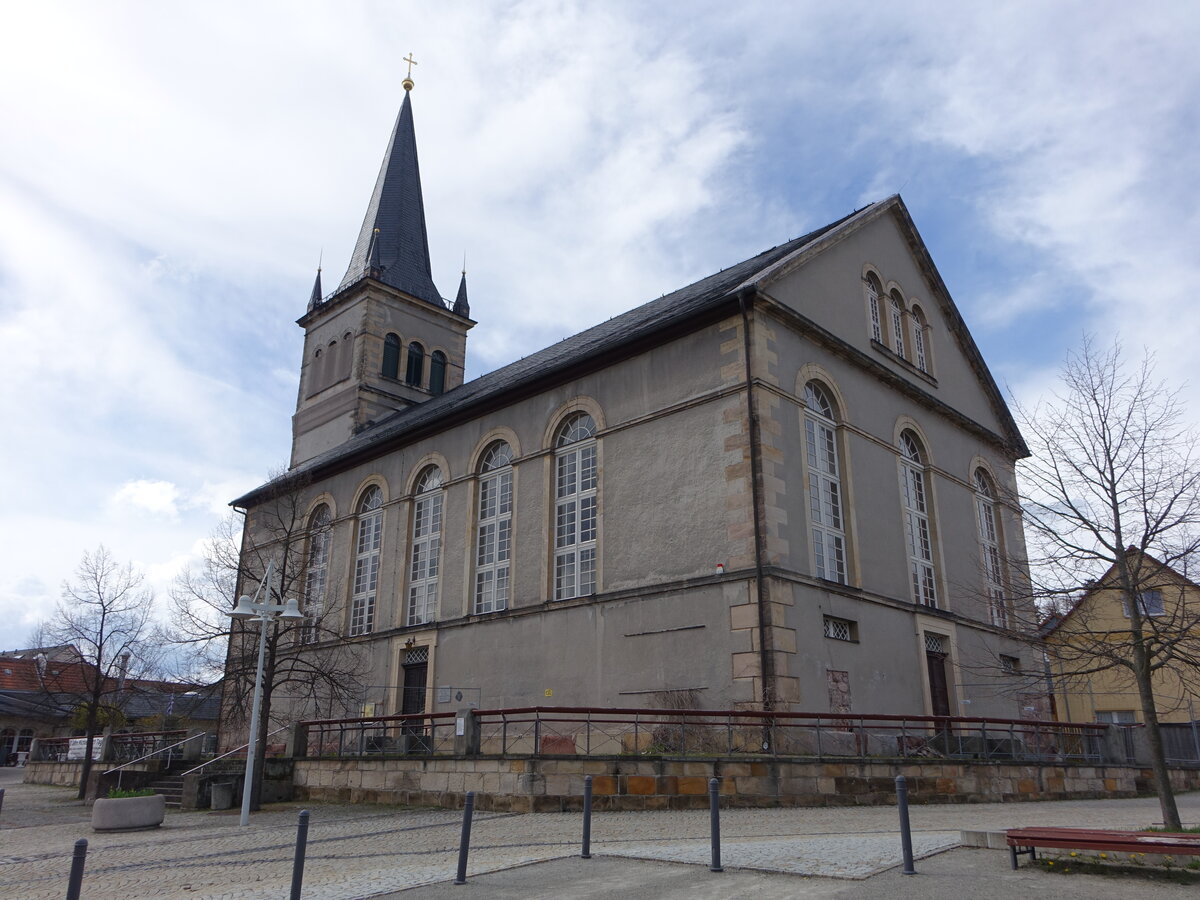 Gehren, evangelische St. Michael Kirche, erbaut von 1830 bis 1834 (23.04.2023)