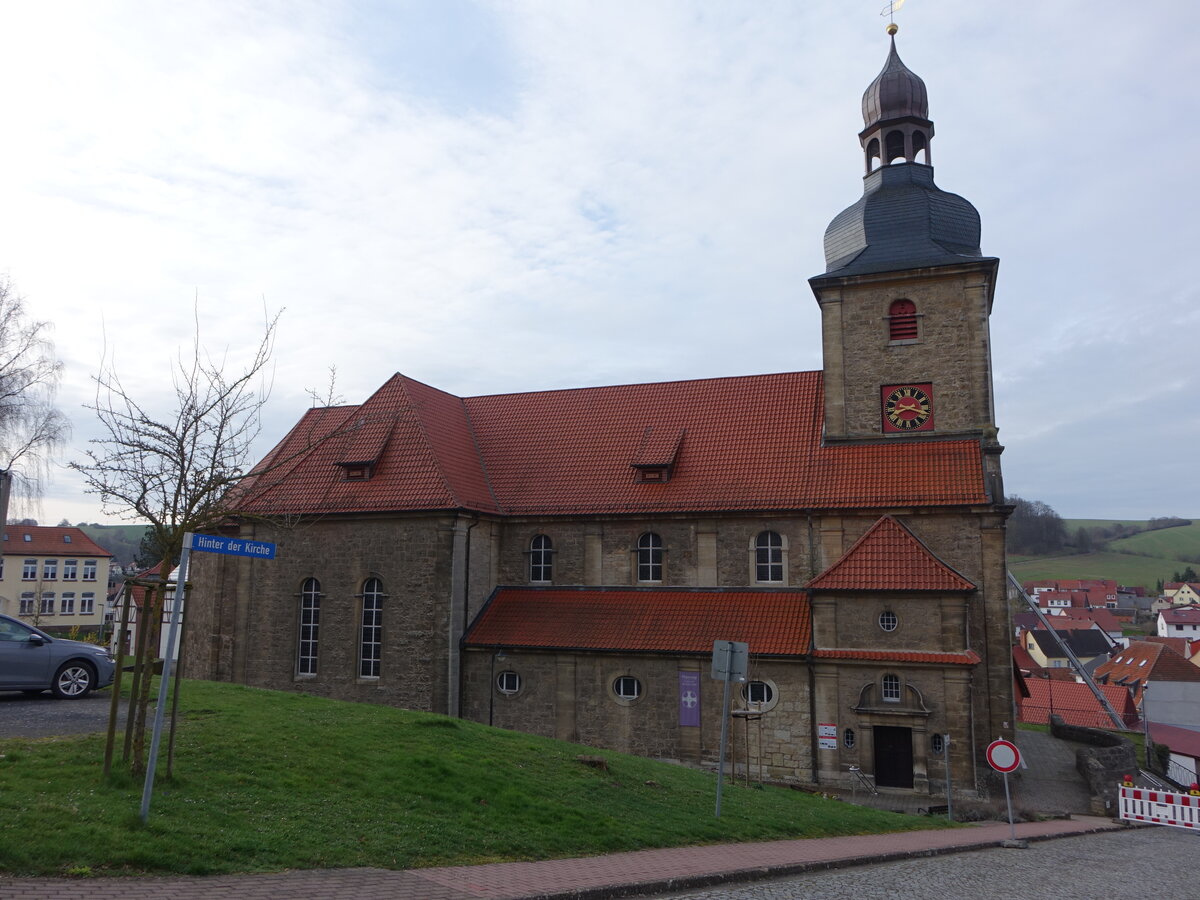 Geisleden, Pfarrkirche St. Cosmas und Damian, erbaut von 1780 bis 1783 (18.03.2024)