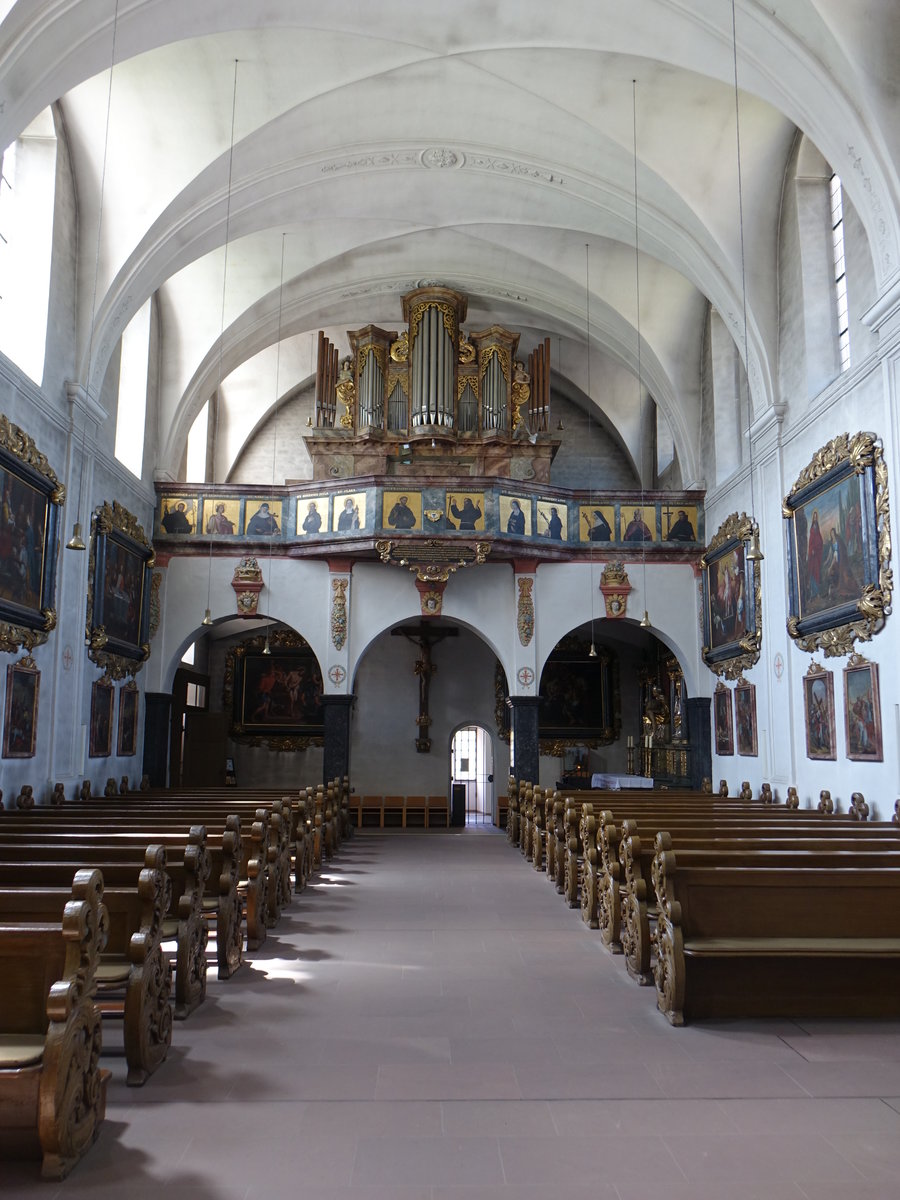 Gemnden am Main, Orgelempore in der Klosterkirche Schnau (26.05.2018)