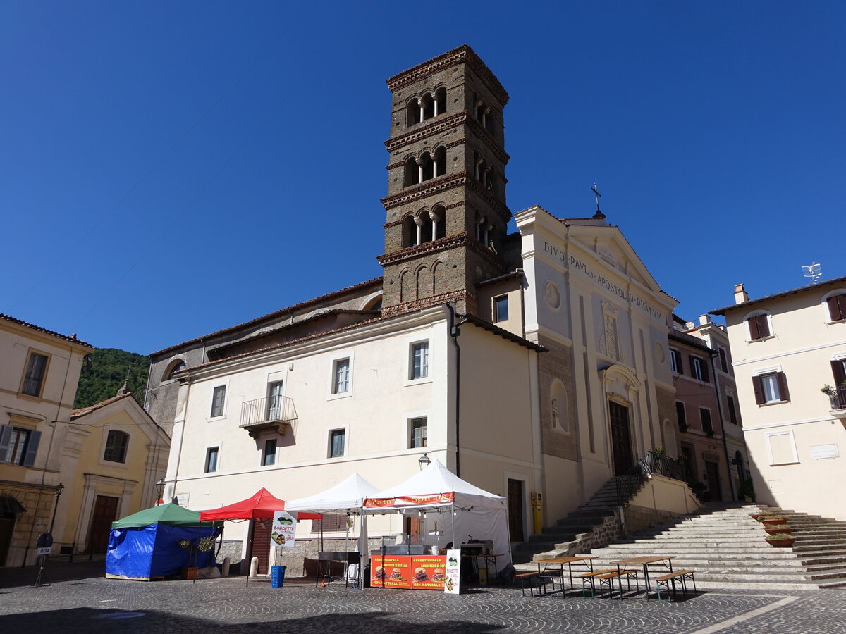 Genazzano, Pfarrkirche San Paolo, erbaut im 13. Jahrhundert (18.09.2022)