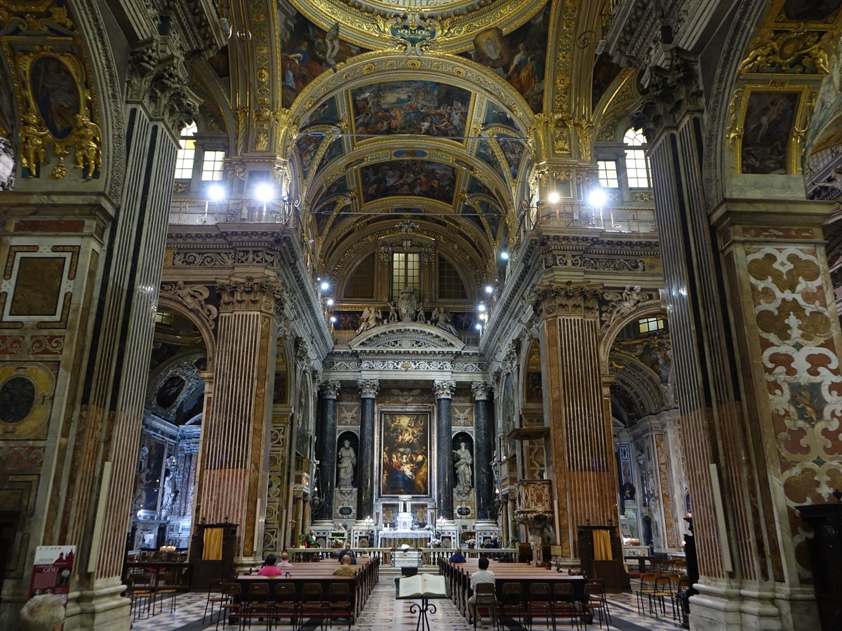Genua, barocker Innenraum der Pfarrkirche San Ambrogio (15.06.2019)