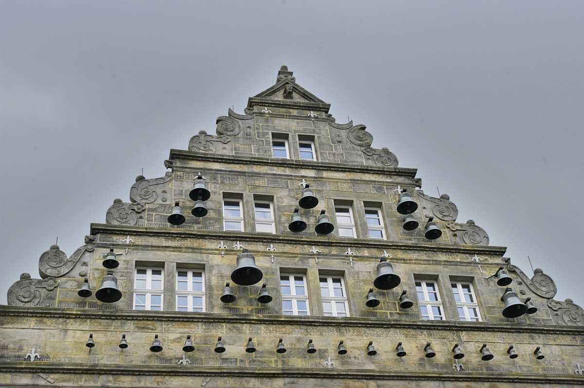 Giebel des Hochzeitshauses in Hameln. Aufnahme: Juli 2007.