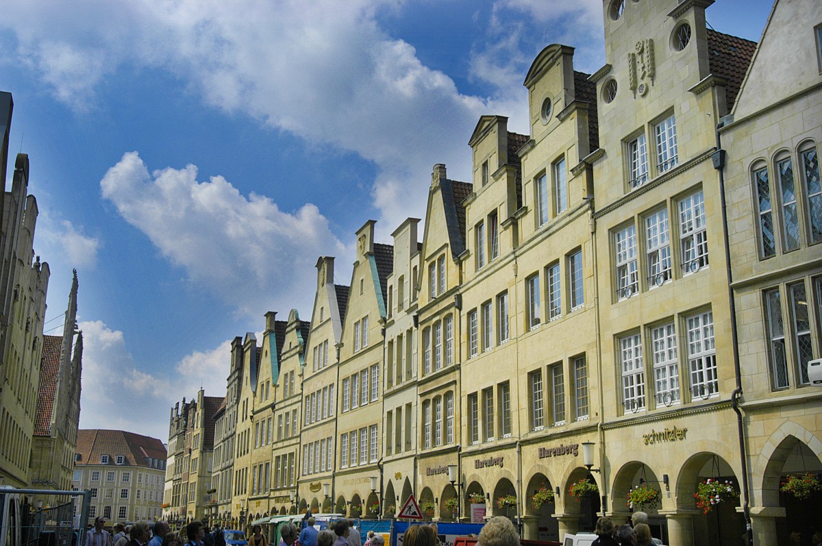 Giebelhäuser am Prinzipalmark in Münster. Aufnahme: Juli 2007.