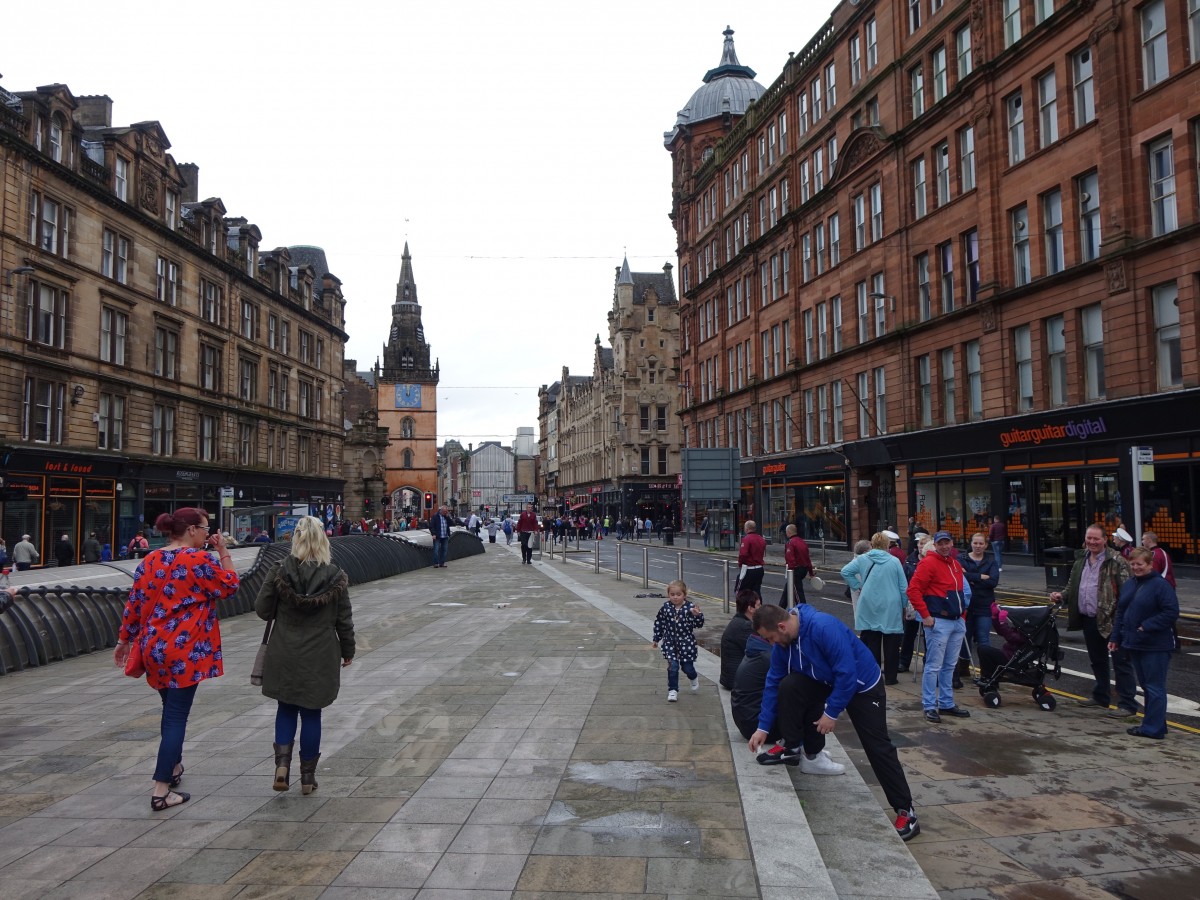 Glasgow, Uhrturm am Trongate Platz (04.07.2015)