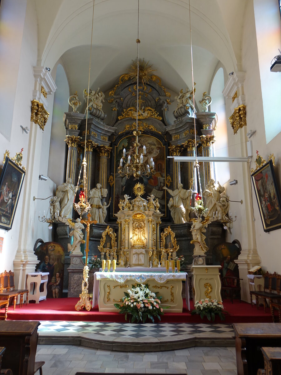 Glogowek / Oberglogau, Hochaltar in der Hospitalkirche St. Nikolaus (12.09.2021)