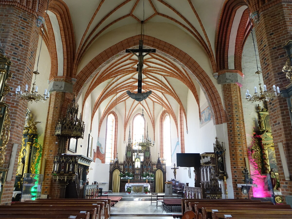 Gniew / Mewe, neugotischer Innenraum der Stadtpfarrkirche St. Nicolai (03.08.2021)