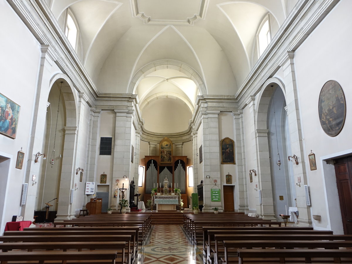 Godega di Sant'Urbano, barocker Innenraum der Pfarrkirche Santa Margherita (18.09.2019)