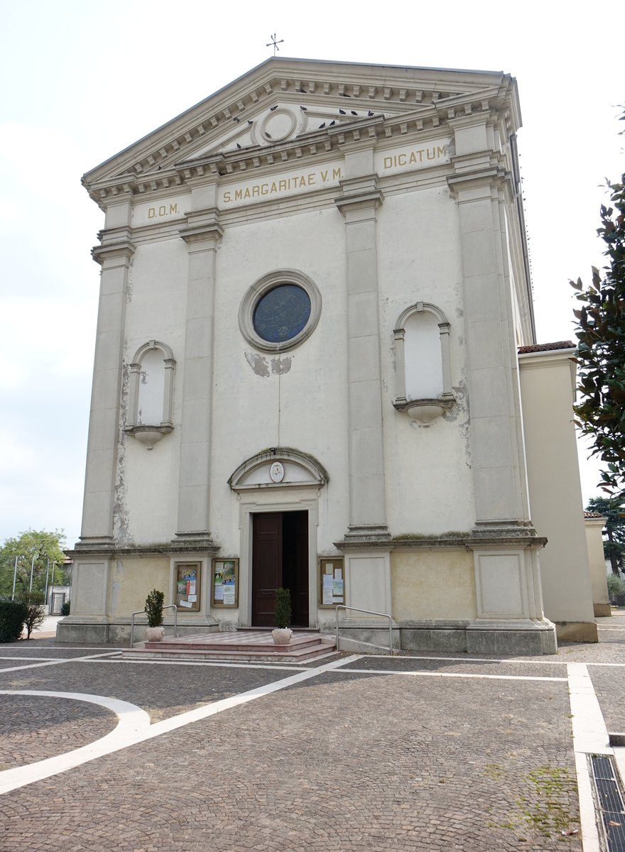 Godega di Sant'Urbano, Pfarrkirche Santa Margherita, erbaut bis 1748 (18.09.2019)