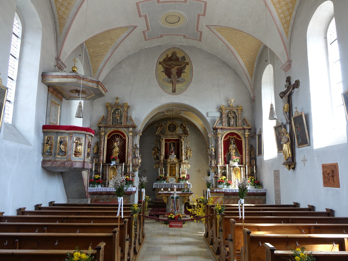 Gbelsbach, Altre und Kanzel in der Pfarrkirche St. Vitus (15.04.2015)