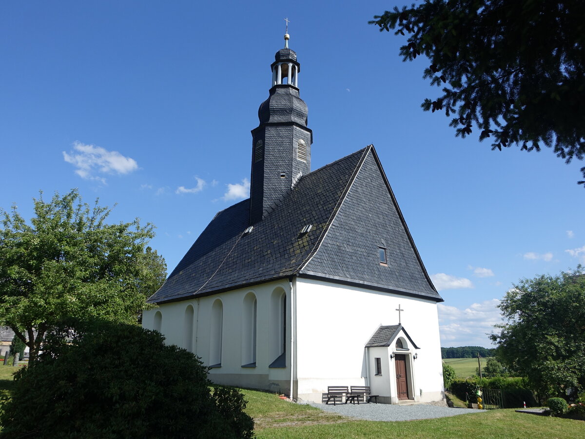 Gottesgrn, evangelische Kirche, erbaut 1657 (25.06.2023)