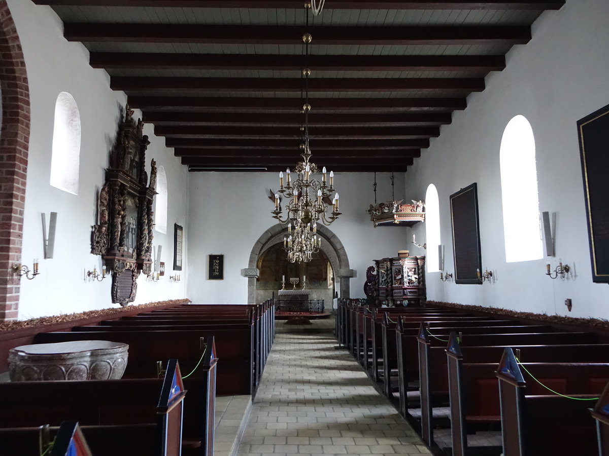 Grnbk, Innenraum der evangelischen Kirche, erbaut ab 1225 (20.09.2020)