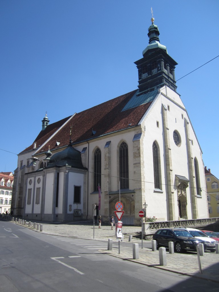 Graz, Dom St. gydius, Hofgasse, erbaut von 1438 bis 1462 durch Hans Niesenberger, 
seit 1786 Domkirche (18.08.2013)