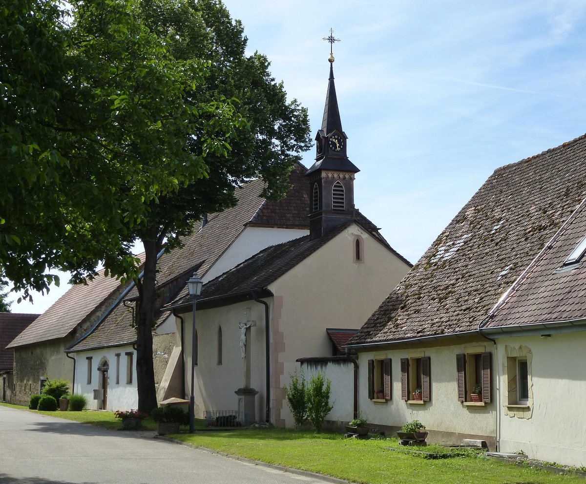 Grezhausen, die Bernhardskapelle, 1503 geweiht, Juni 2017