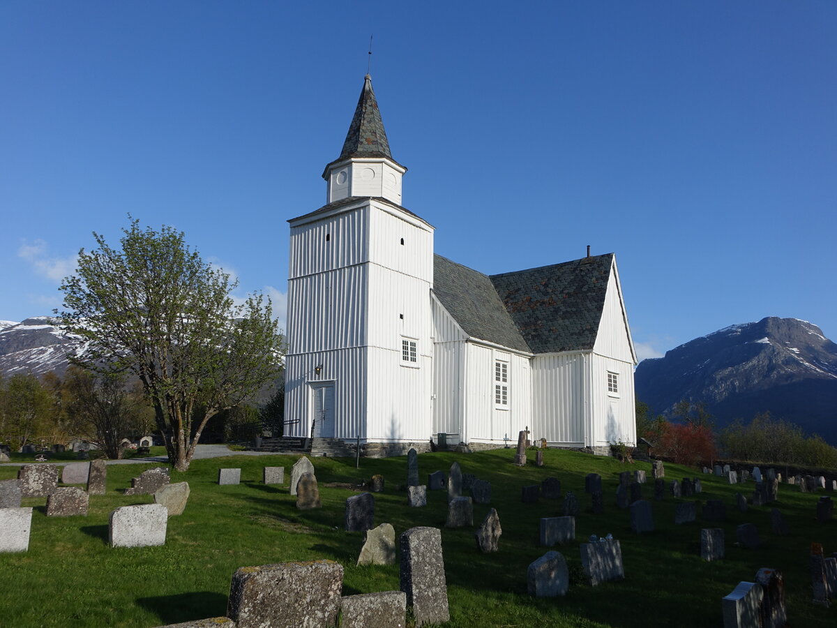 Grindaheim, evangelische Vang Kirche St. Clemens, erbaut 1810 durch Abraham Pihl (26.05.2023)