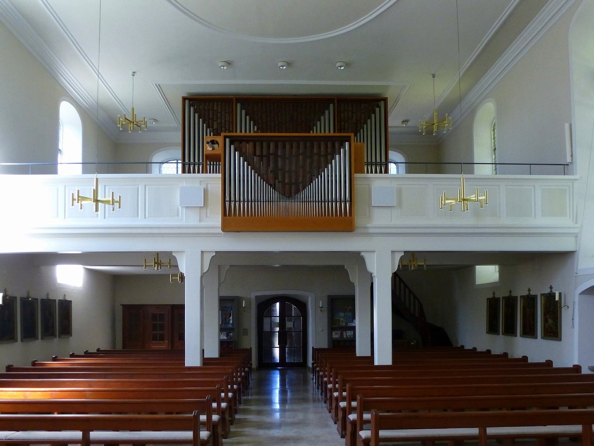Griheim, Blick zur Orgelempore in der Kirche St.Michael, Sept.2017
