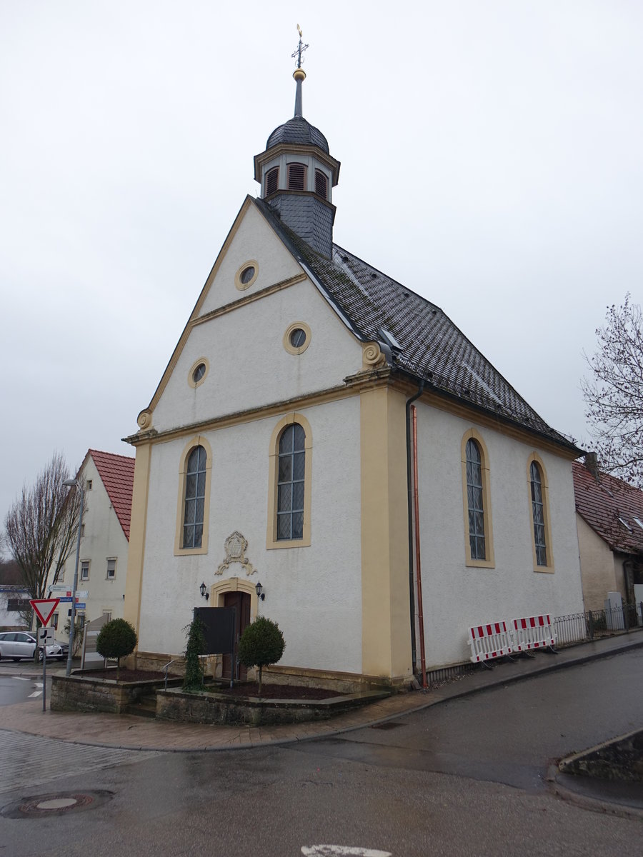 Grombach, kath. St. Margareta Kirche, erbaut 1787 (23.12.2018)