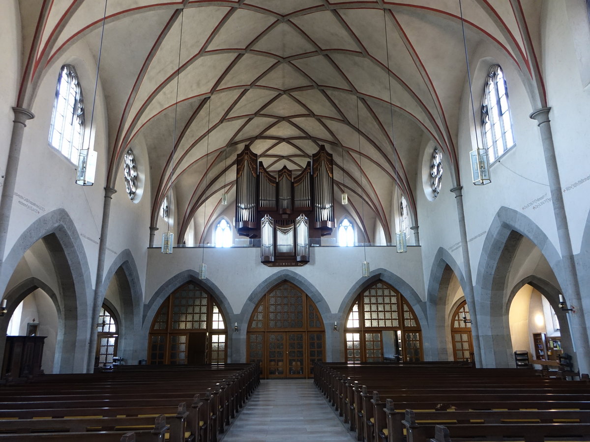 Grombhl, Orgelempore in der katholischen Pfarrkirche St. Josef (15.08.2017)