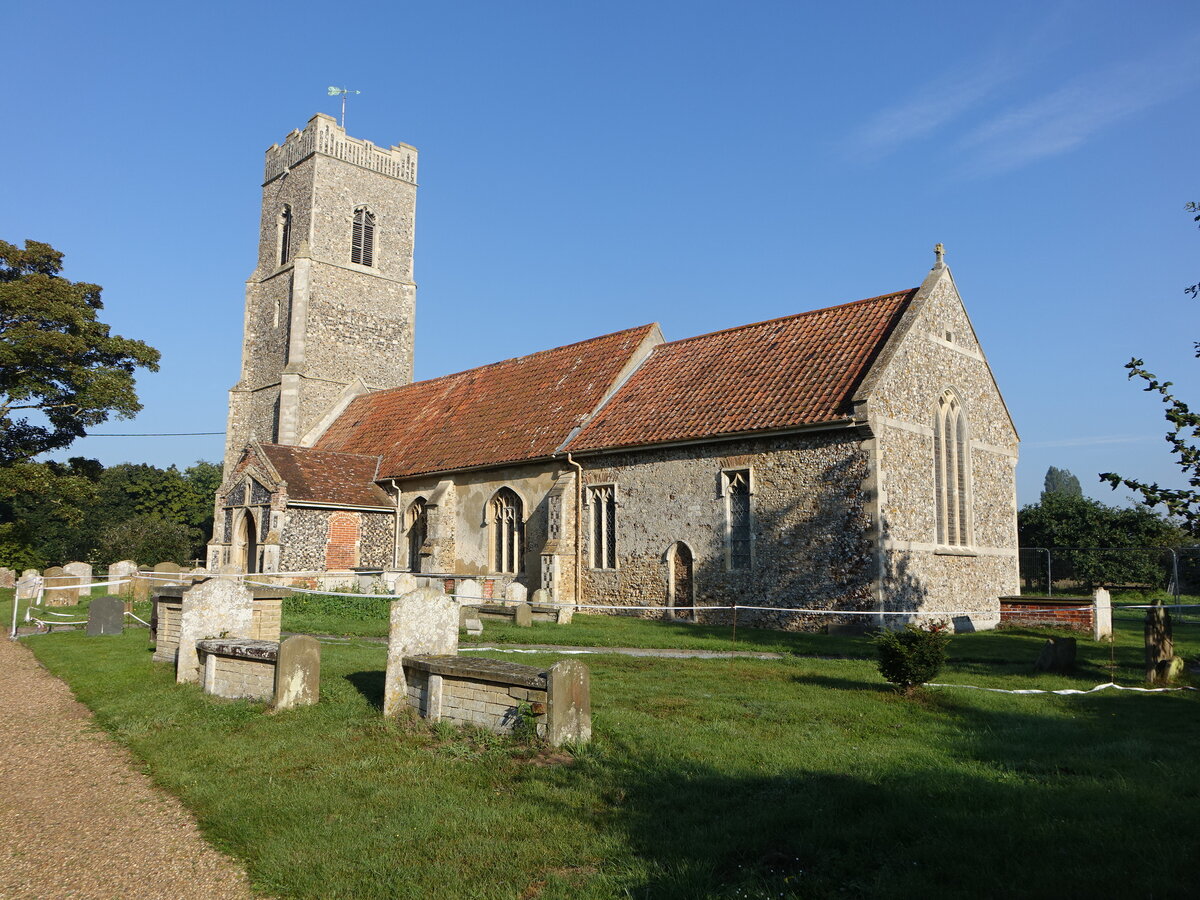 Gromford, Pfarrkirche St. John the Baptist an der Farnham Road (07.09.2023)