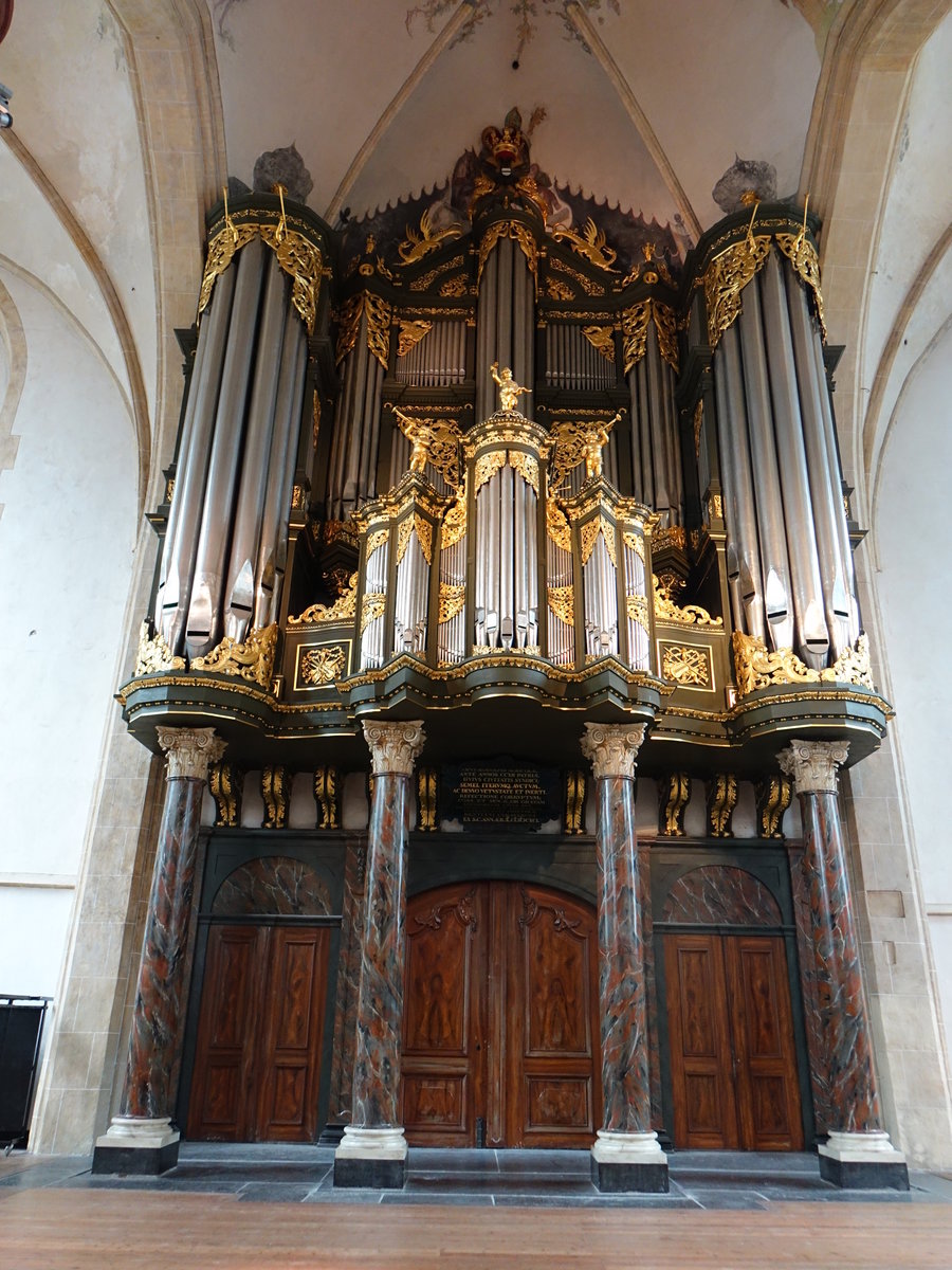 Groningen, Orgelempore in der St. Martini Kirche, Orgel erbaut von 1729 bis 1730 durch A. Hinsch und F. Schnitger (27.07.2017)