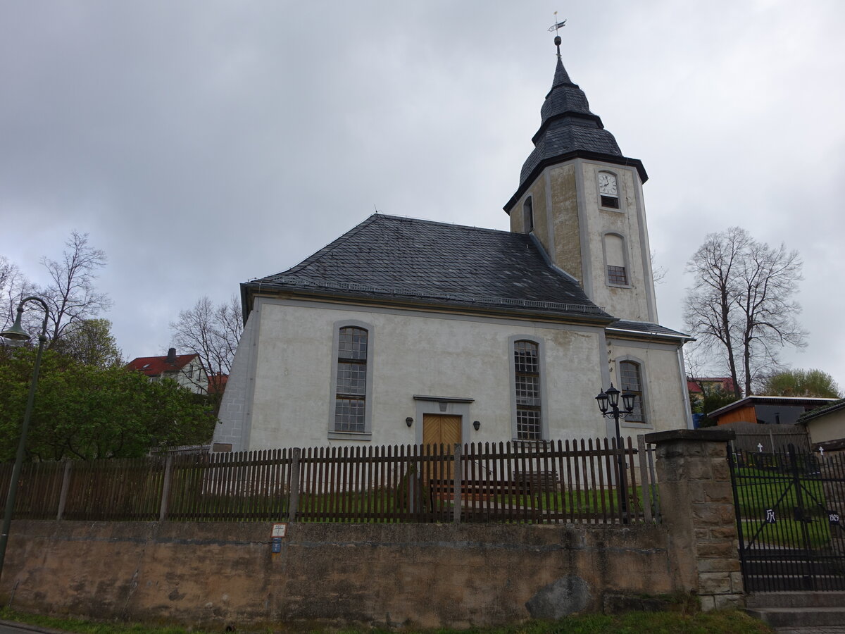 Grobocka, evangelische St. Thomas Kirche, erbaut von 1753 bis 1756 (30.04.2023)
