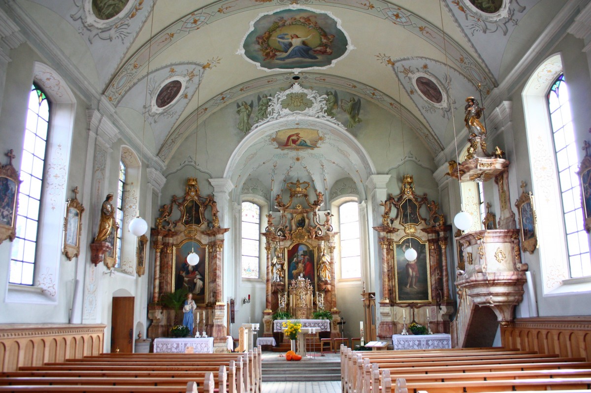Grossdorf bei Egg, Altre von Johann Michael Zndel der Pfarrkirche St. Josef, Deckenbilder von Anton Marte (12.10.2014)