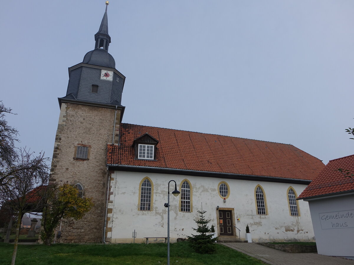 Groenlupnitz, evangelische St. Peter und Paul Kirche, erbaut ab 1713 (12.11.2022)