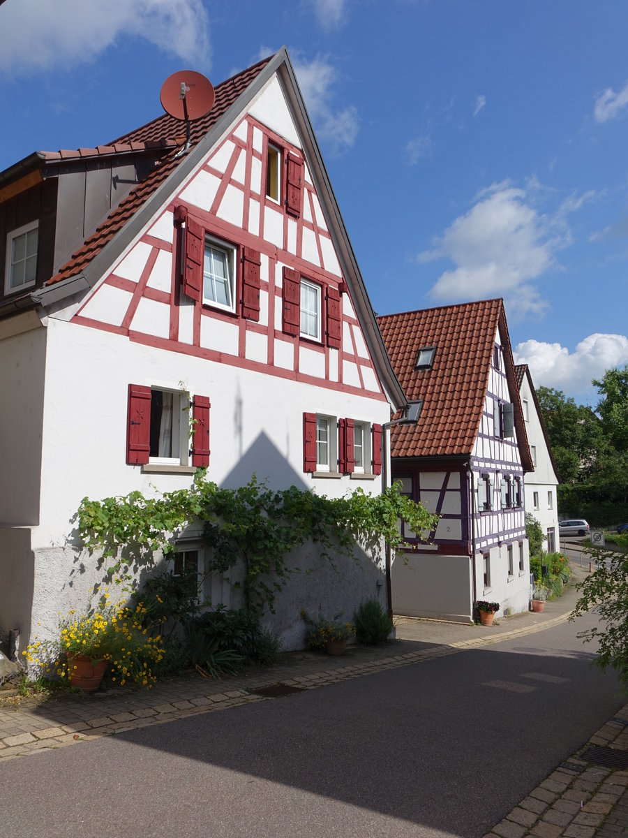 Groingersheim, Fachwerkhuser in der Kirchgasse (26.06.2016)