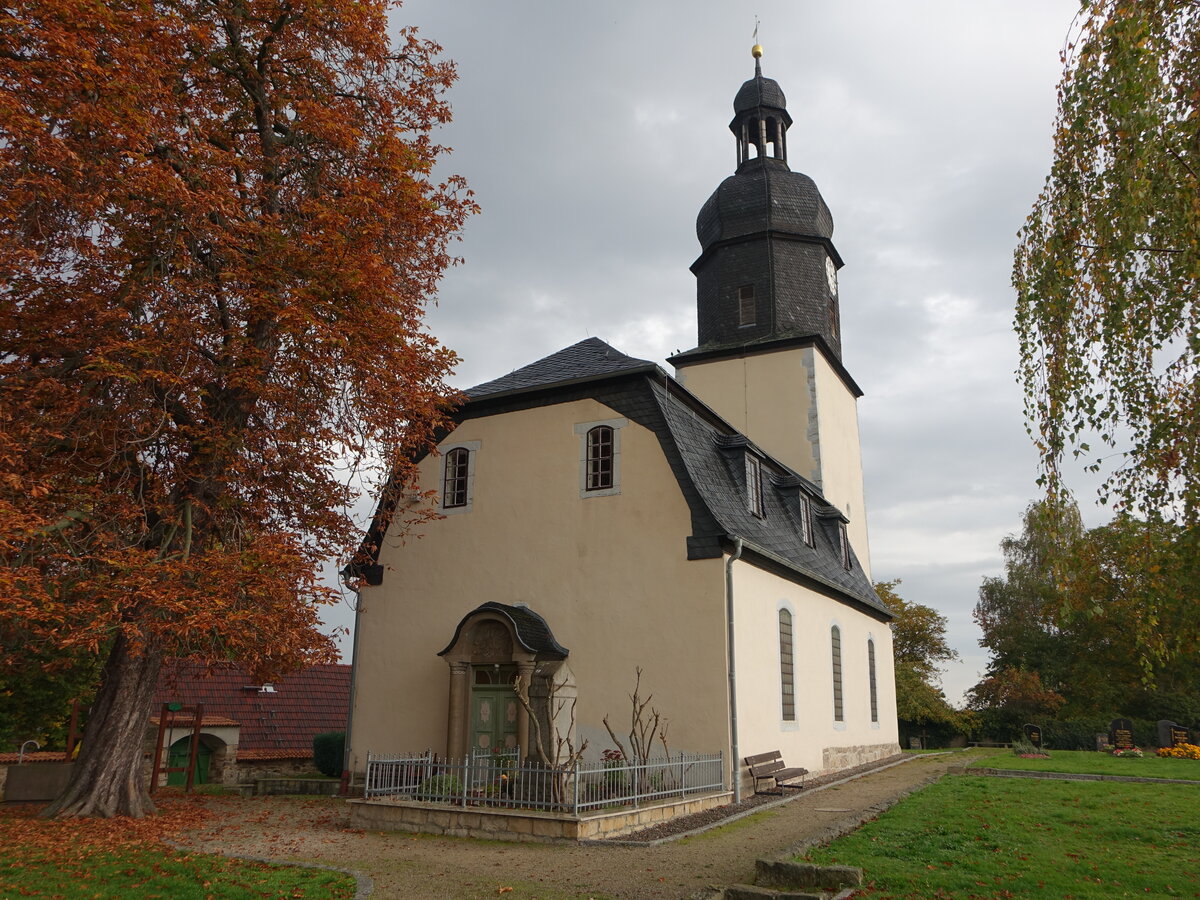 Grokamsdorf, evangelische St. Peter und Paul Kirche, erbaut ab 1663 (18.10.2022)