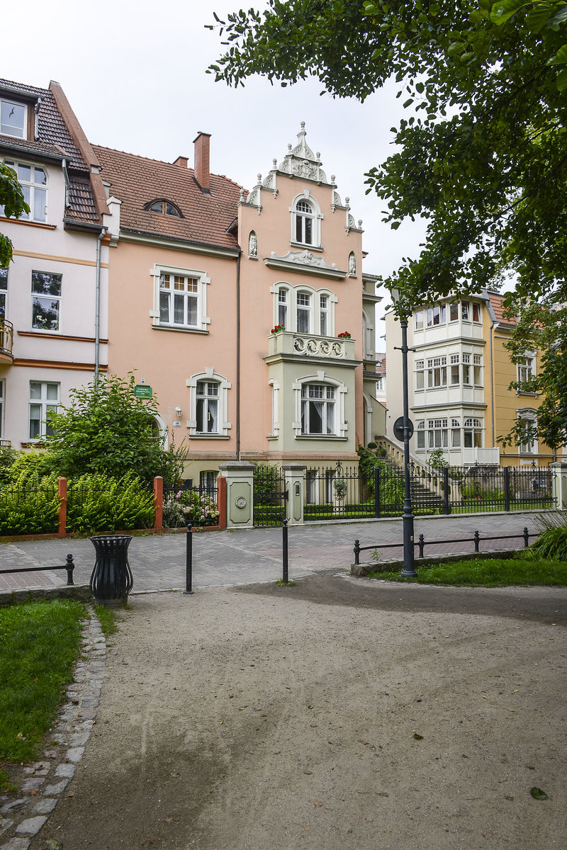 Grnderzeit-haus an der Parkowa (Parkstrae) in Zoppot / Sopot. Aufnahme: 16. August 2019.